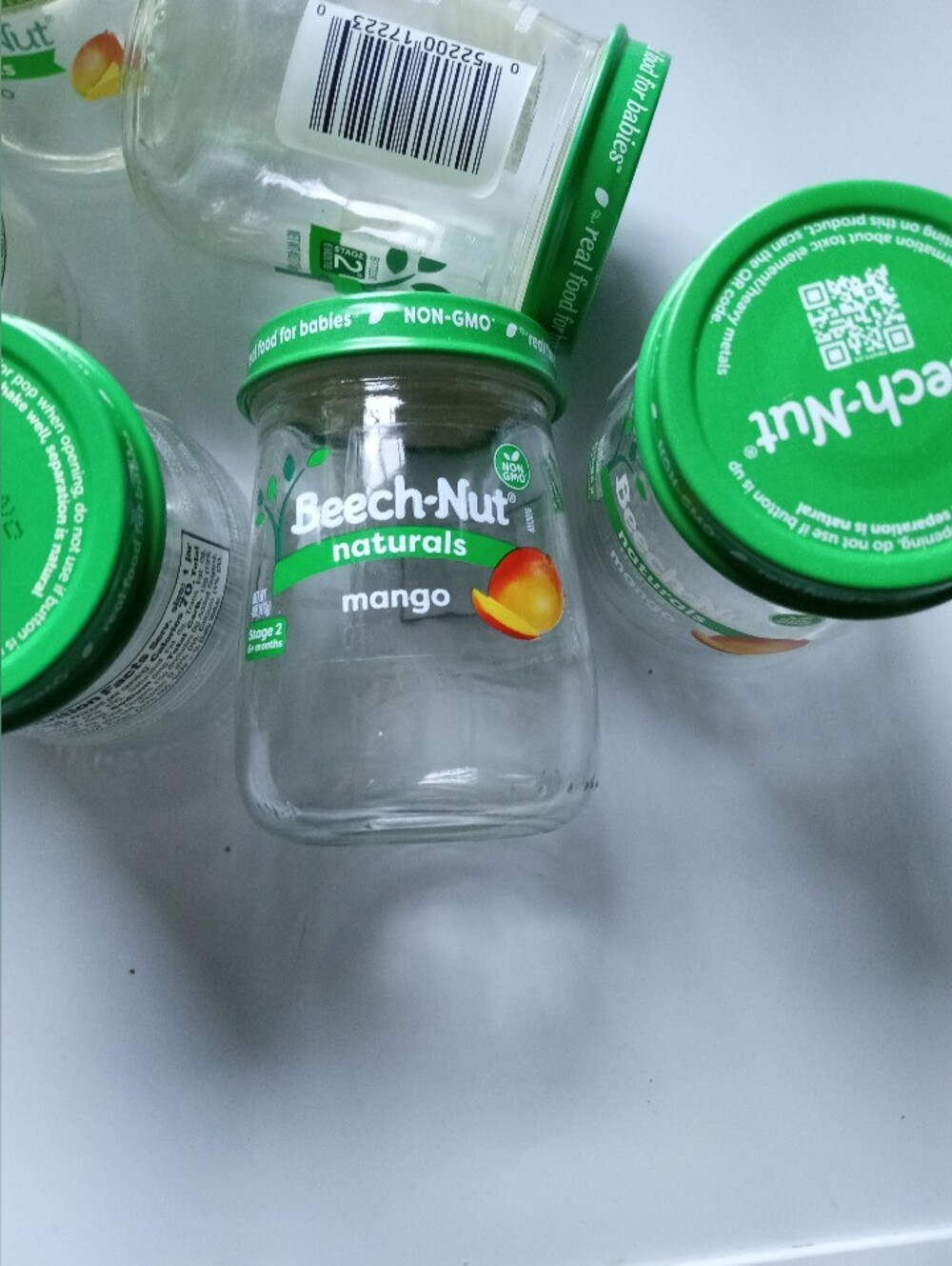 Green Lid 4 Oz Baby Food Jars - Pack of 15 - Picture 3 of 4